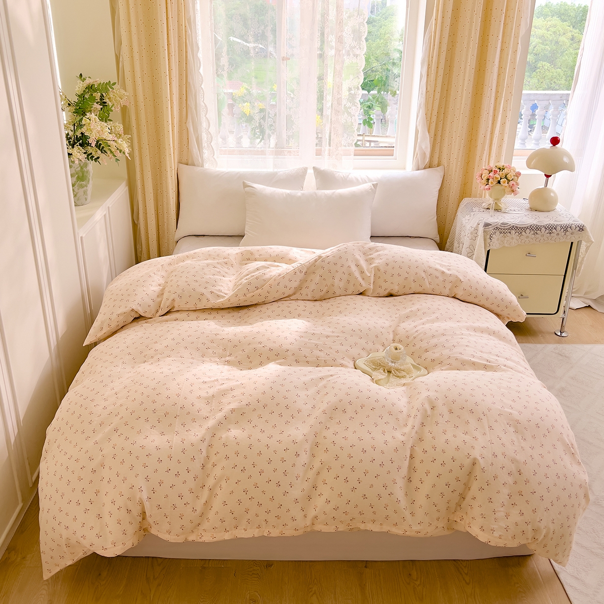 91家纺网 家纺一手货源 找家纺 DoDo 兜兜 2026新款全棉纯棉柔软双层纱单品被套系列（可定做尺寸） 乔安娜