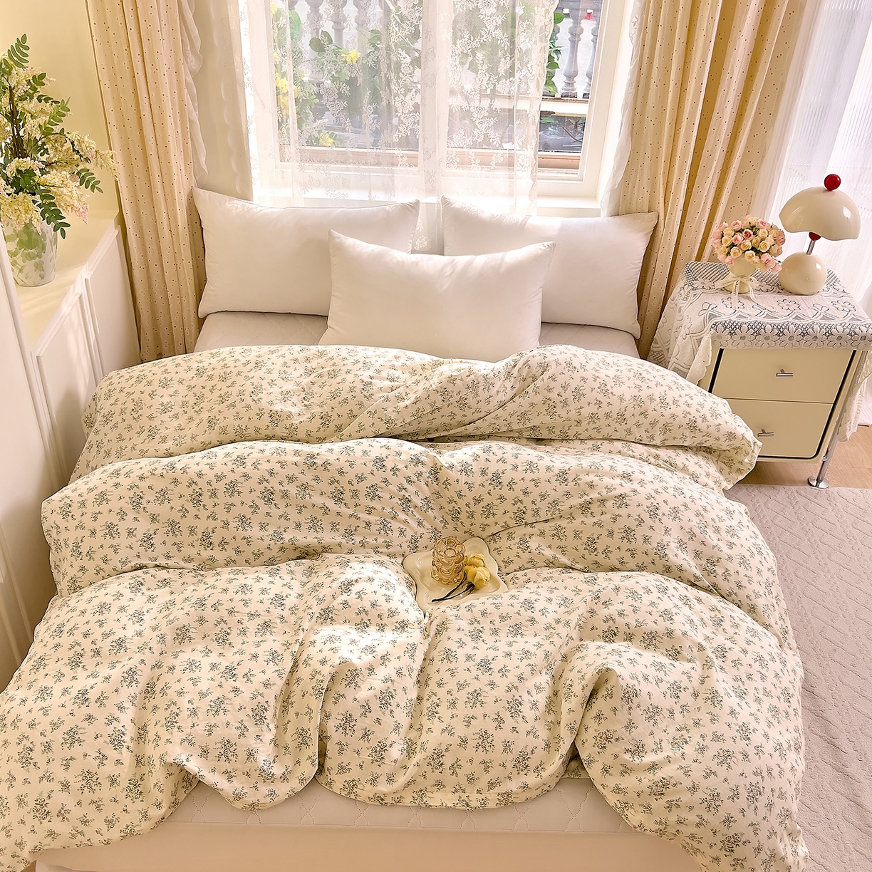 91家纺网 家纺一手货源 找家纺 DoDo 兜兜 2026新款全棉纯棉柔软双层纱单品被套系列（可定做尺寸） 香草