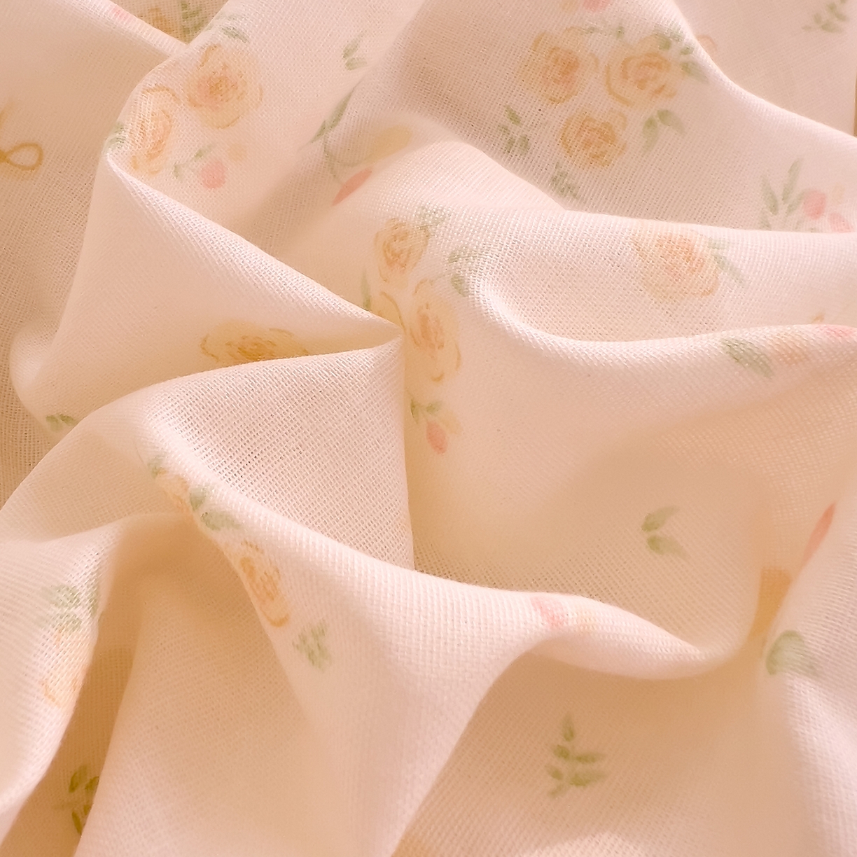 91家纺网 家纺一手货源 找家纺 DoDo 兜兜 2026新款全棉纯棉柔软双层纱单品床单系列（可定做尺寸） 格桑花-黄