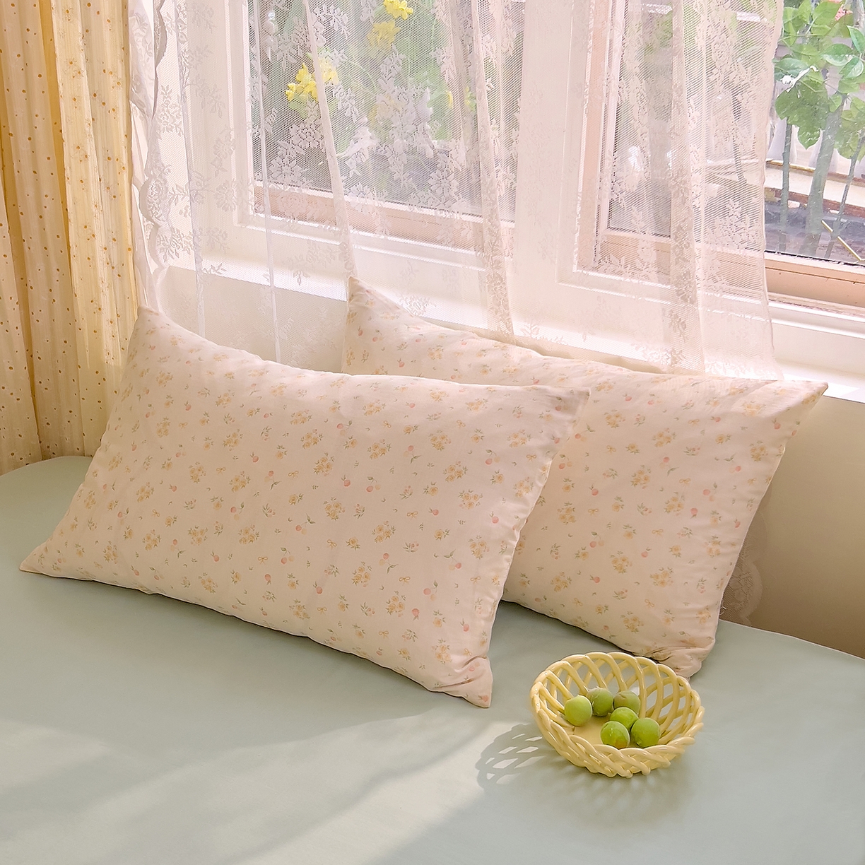 91家纺网 家纺一手货源 找家纺 DoDo 兜兜 2026新款全棉纯棉柔软双层纱单品床单系列（可定做尺寸） 格桑花-黄