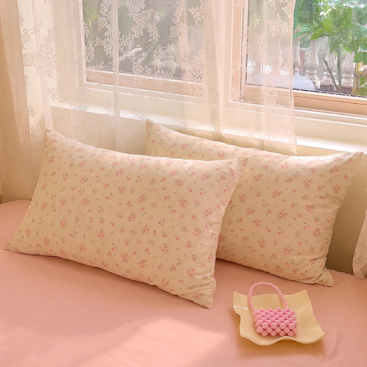 91家纺网 家纺一手货源 找家纺 DoDo 兜兜 2026新款全棉纯棉柔软双层纱单品床单系列（可定做尺寸） 格桑花-粉