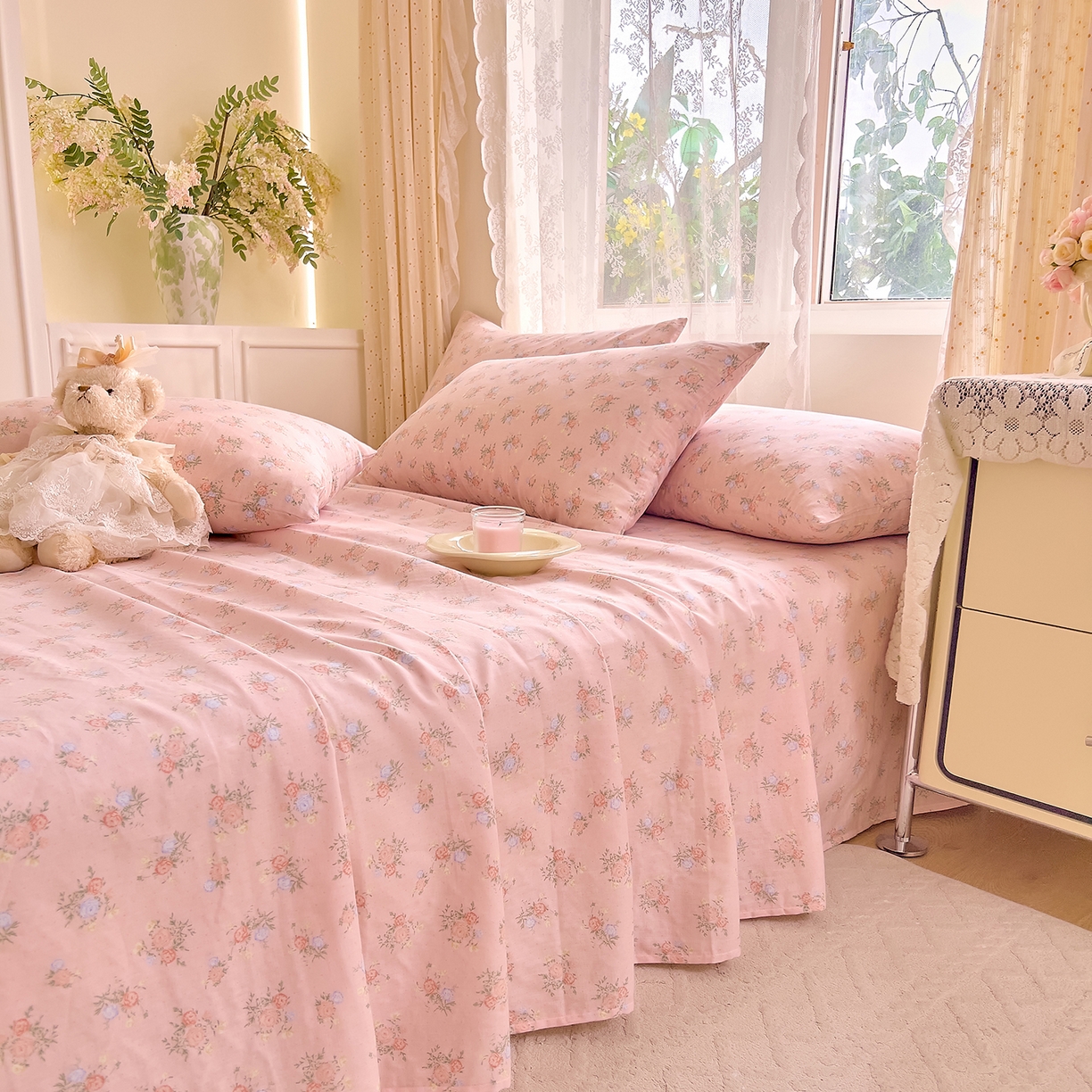 DoDo 兜兜 2026新款全棉纯棉柔软双层纱单品床单系列（可定做尺寸） 浅茉