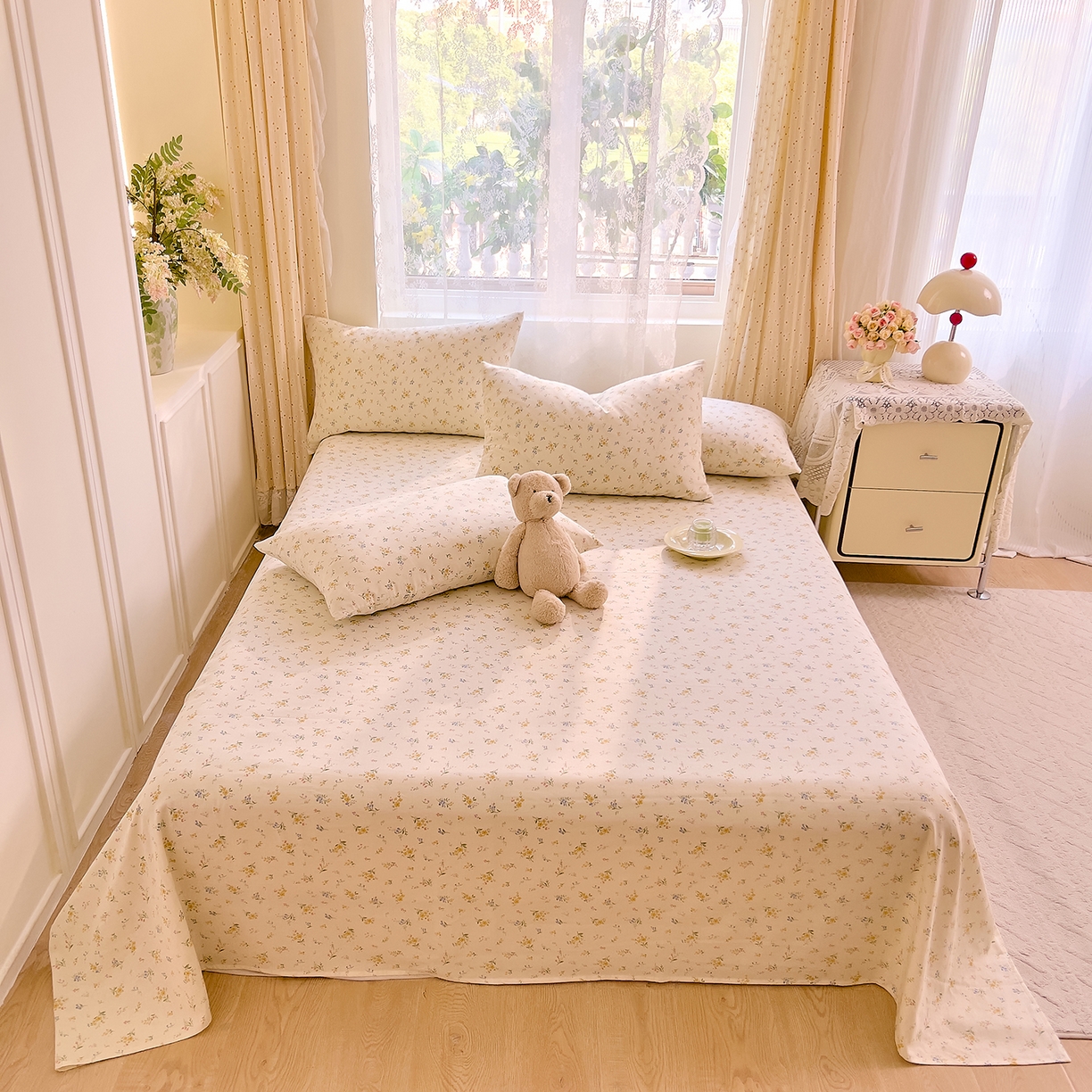 91家纺网 家纺一手货源 找家纺 DoDo 兜兜 2026新款全棉纯棉柔软双层纱单品床单系列（可定做尺寸） 伊卡