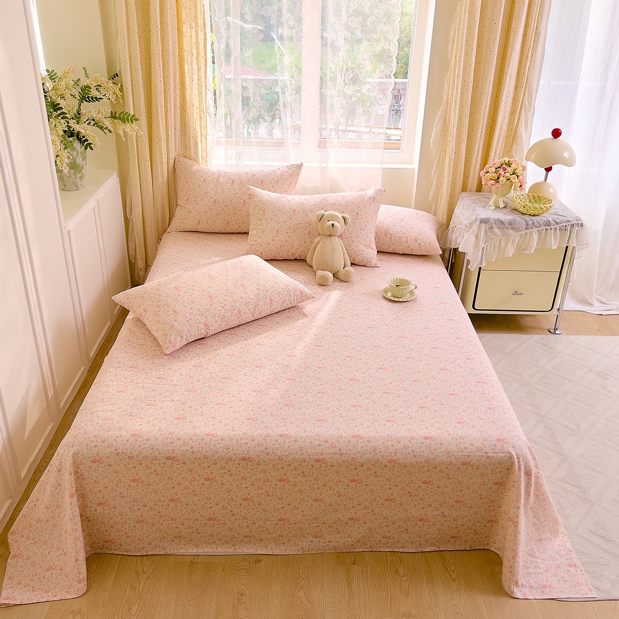 91家纺网 家纺一手货源 找家纺 DoDo 兜兜 2026新款全棉纯棉柔软双层纱单品床单系列（可定做尺寸） 木兮