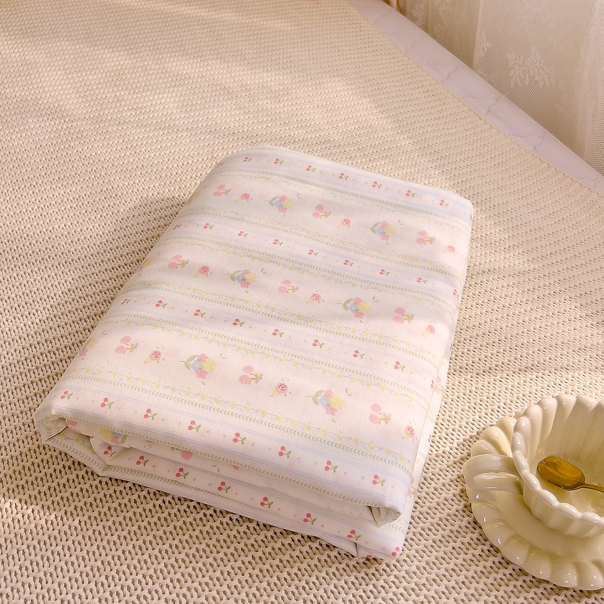 91家纺网 家纺一手货源 找家纺 DoDo 兜兜 2026新款全棉纯棉柔软双层纱单品床单系列（可定做尺寸） 软芙