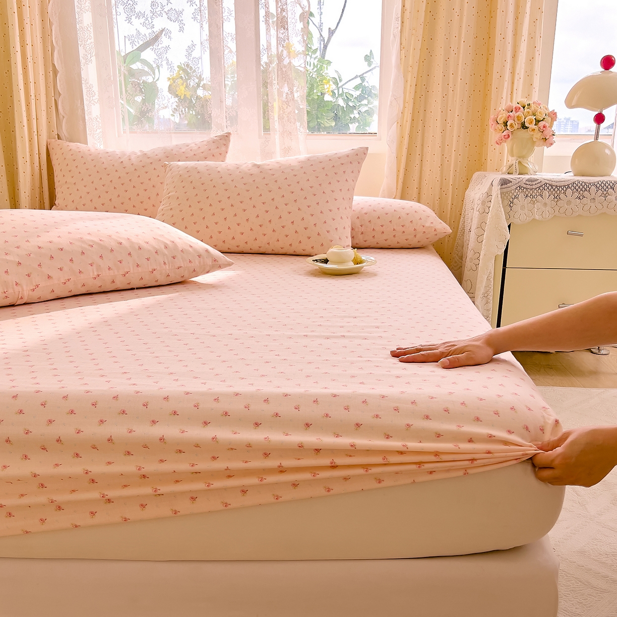 DoDo 兜兜 2026新款全棉纯棉柔软双层纱单品床笠系列（可定做尺寸） 安妮