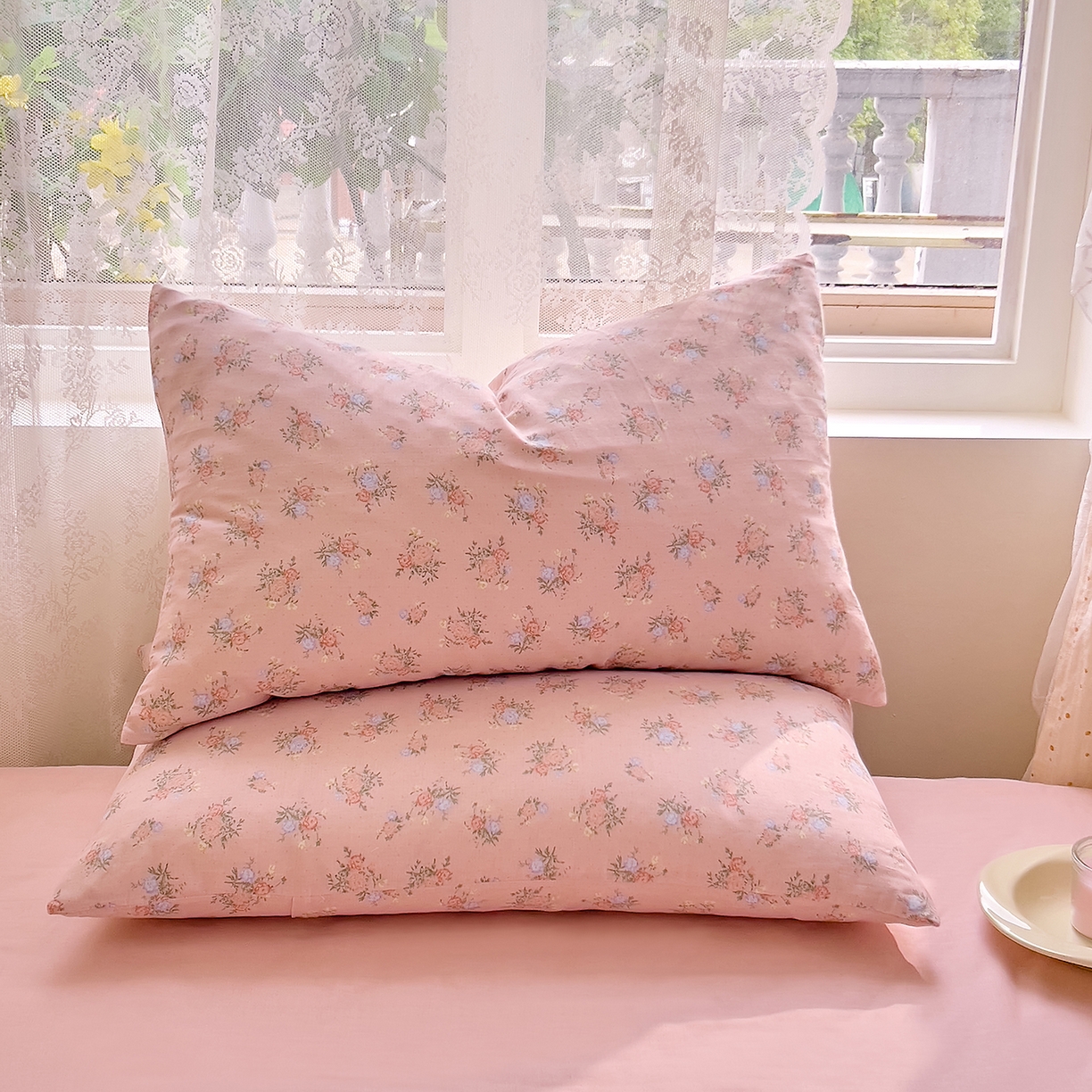 91家纺网 家纺一手货源 找家纺 DoDo 兜兜 2026新款全棉纯棉柔软双层纱单品床笠系列（可定做尺寸） 浅茉