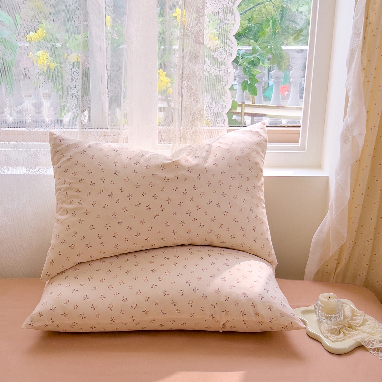 91家纺网 家纺一手货源 找家纺 DoDo 兜兜 2026新款全棉纯棉柔软双层纱单品床笠系列（可定做尺寸） 乔安娜