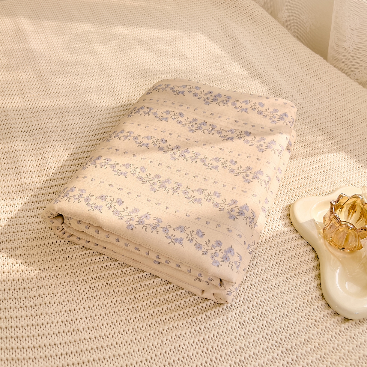 91家纺网 家纺一手货源 找家纺 DoDo 兜兜 2026新款全棉纯棉柔软双层纱单品床笠系列（可定做尺寸） 芷若