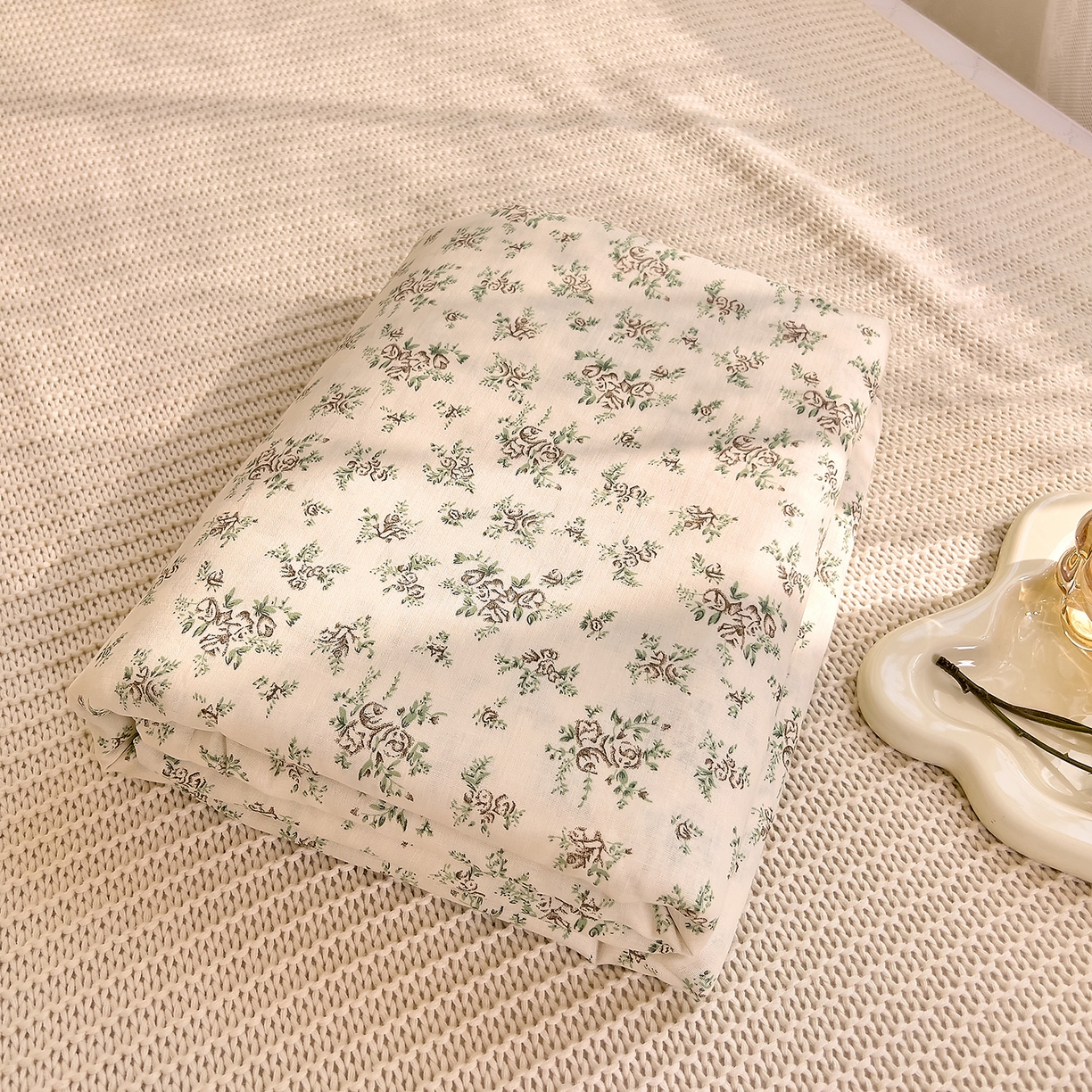 91家纺网 家纺一手货源 找家纺 DoDo 兜兜 2026新款全棉纯棉柔软双层纱单品床笠系列（可定做尺寸） 香草