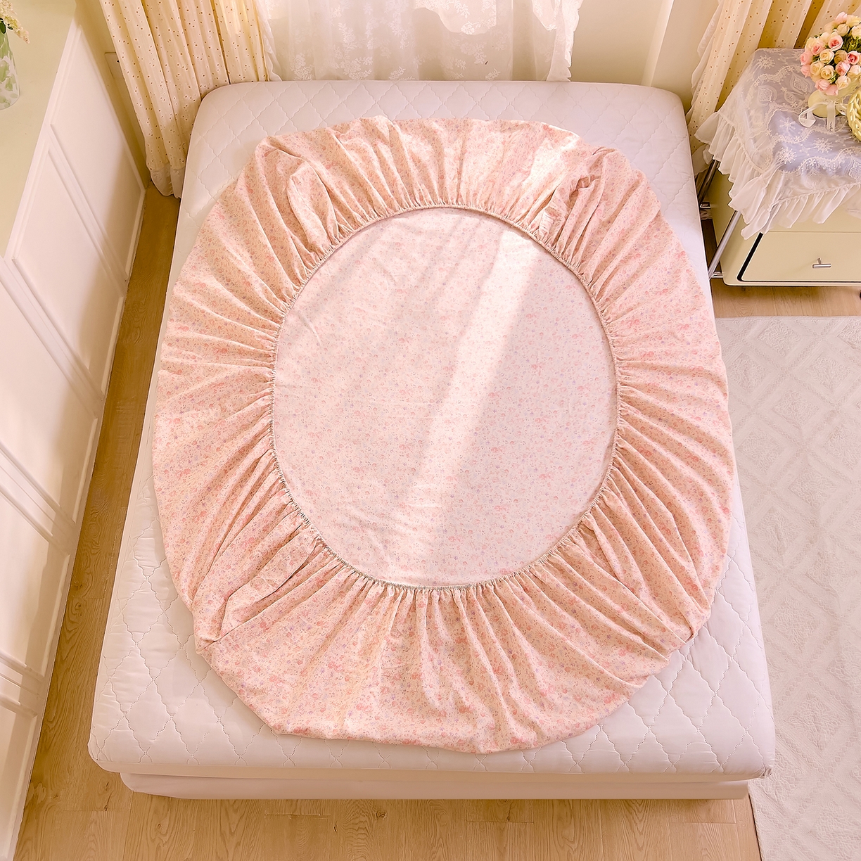 91家纺网 家纺一手货源 找家纺 DoDo 兜兜 2026新款全棉纯棉柔软双层纱单品床笠系列（可定做尺寸） 木兮