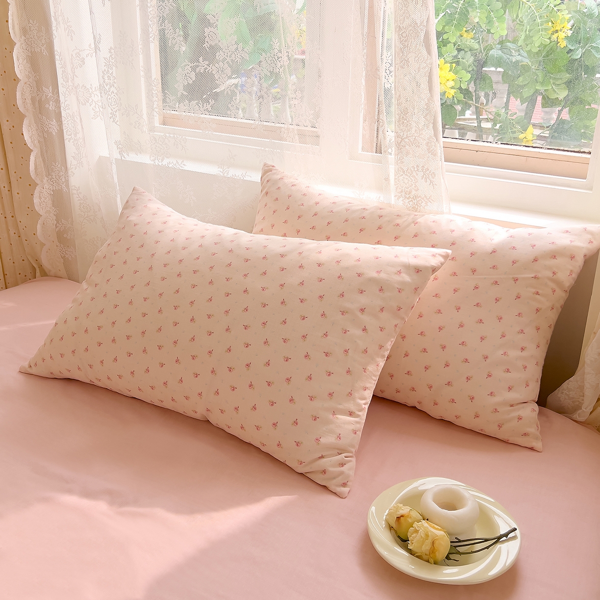 91家纺网 家纺一手货源 找家纺 DoDo 兜兜 2026新款全棉纯棉柔软双层纱单品枕套系列（可定做尺寸） 安妮