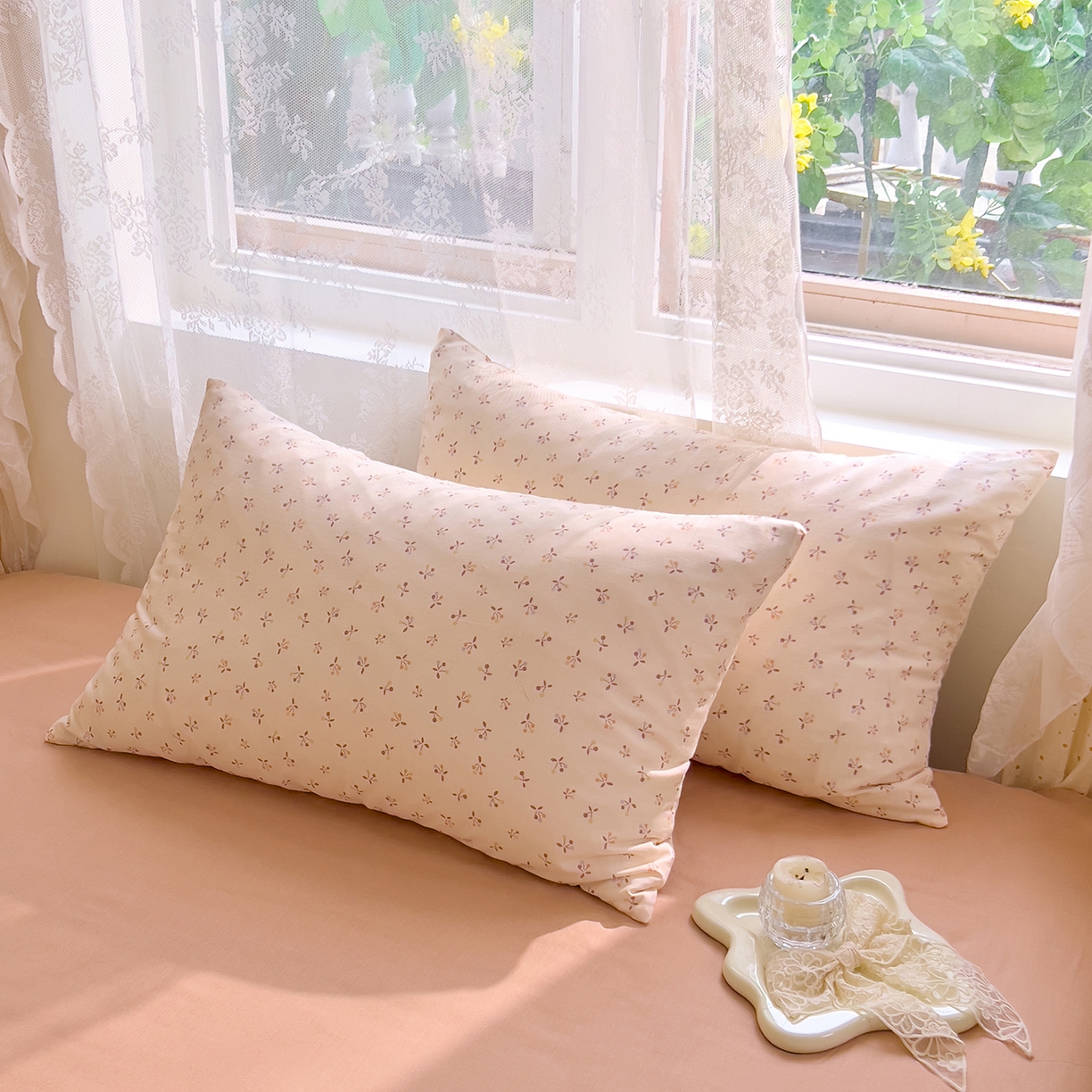 91家纺网 家纺一手货源 找家纺 DoDo 兜兜 2026新款全棉纯棉柔软双层纱单品枕套系列（可定做尺寸） 乔安娜