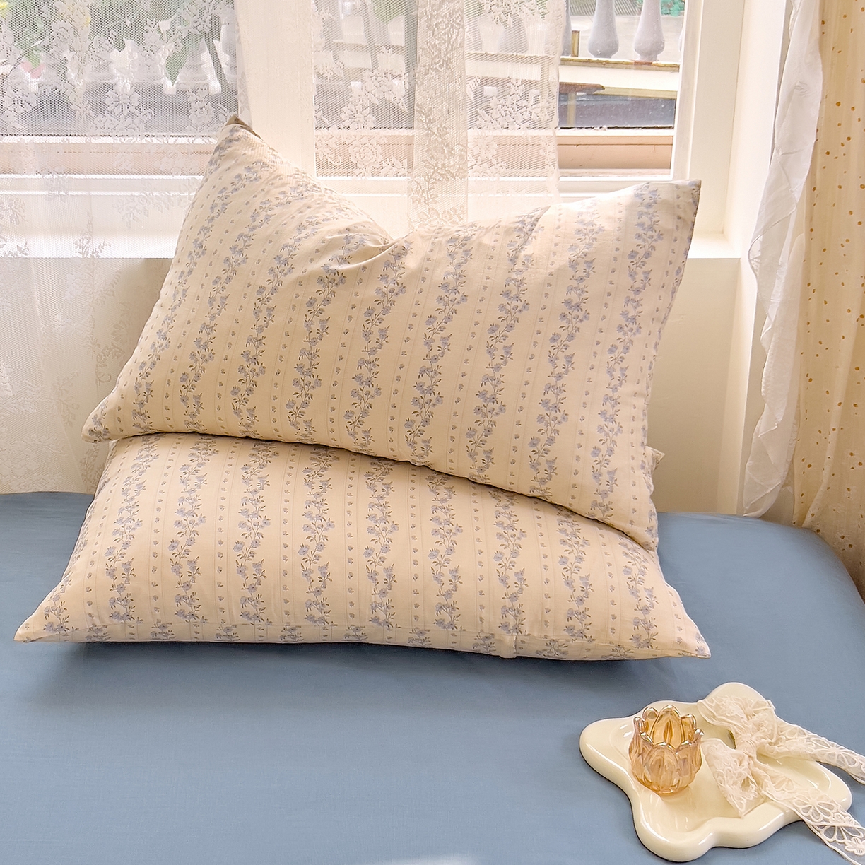 DoDo 兜兜 2026新款全棉纯棉柔软双层纱单品枕套系列（可定做尺寸） 芷若