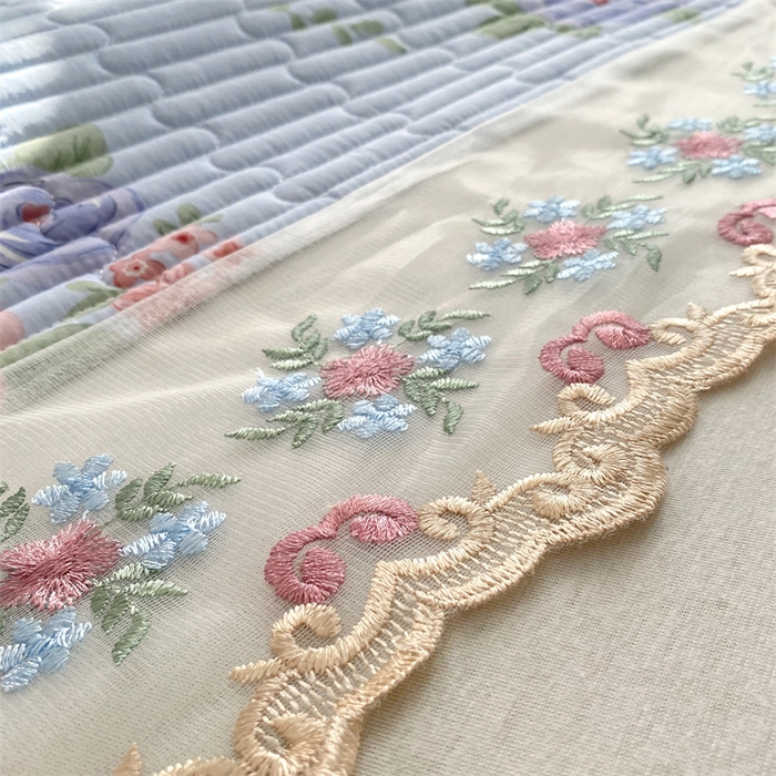 91家纺网 家纺一手货源 找家纺 乐逸家纺 2025新款100%纯棉全棉印花法式风情蕾丝花边床裙床盖款四件套 梦之蝶