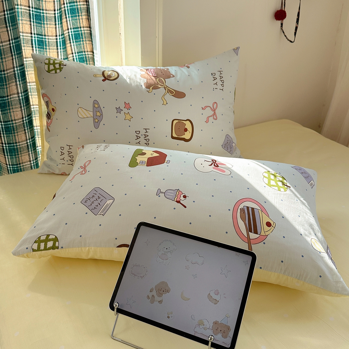 91家纺网 家纺一手货源 找家纺 桃子家居 2026新款ins小清新费尔岛猫咪全棉纯棉印花四件套 棉-甜甜日记