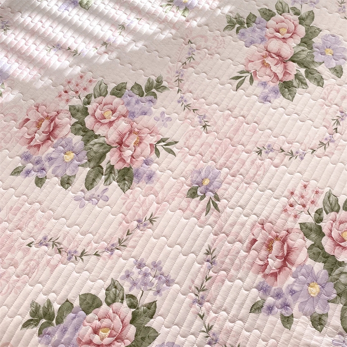 91家纺网 家纺一手货源 找家纺 乐逸家纺 2025新款100%纯棉全棉印花法式风情蕾丝花边床裙床盖 宫廷庄园-粉