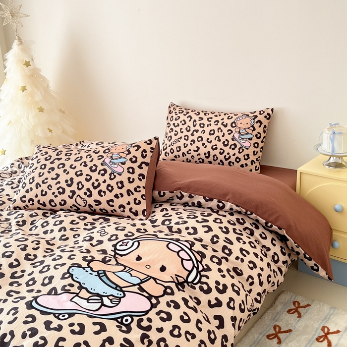 91家纺网 家纺一手货源 找家纺 （总）海岛哥哥 2025新款大版印花云感双层纱四件套