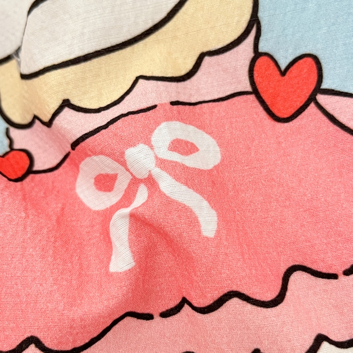 91家纺网 家纺一手货源 找家纺 港岛妹妹 2025新款大版印花云感双层纱四件套 方格猫猫