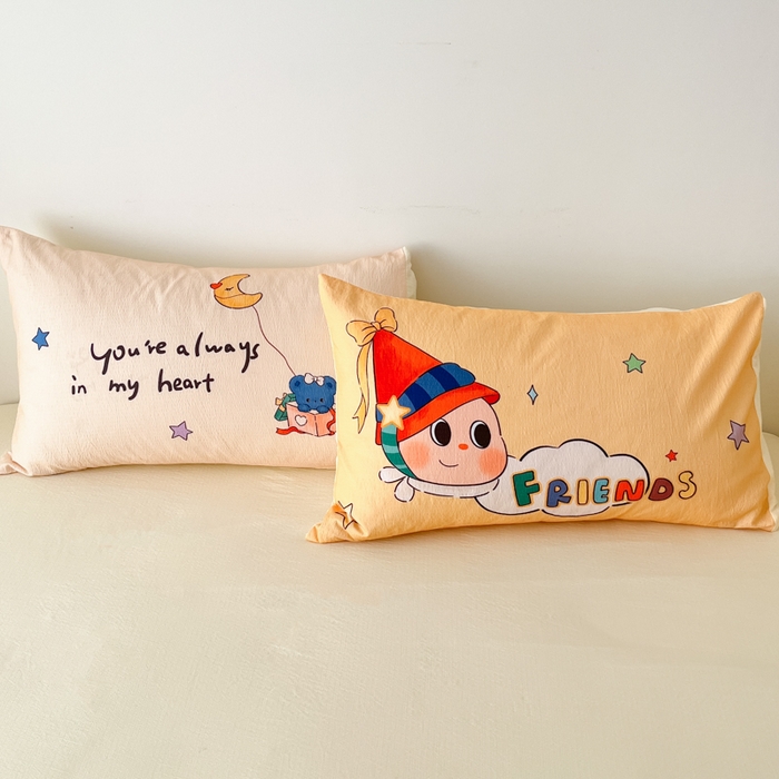 91家纺网 家纺一手货源 找家纺 港岛妹妹 2025新款大版印花云感双层纱四件套 顽皮星星人