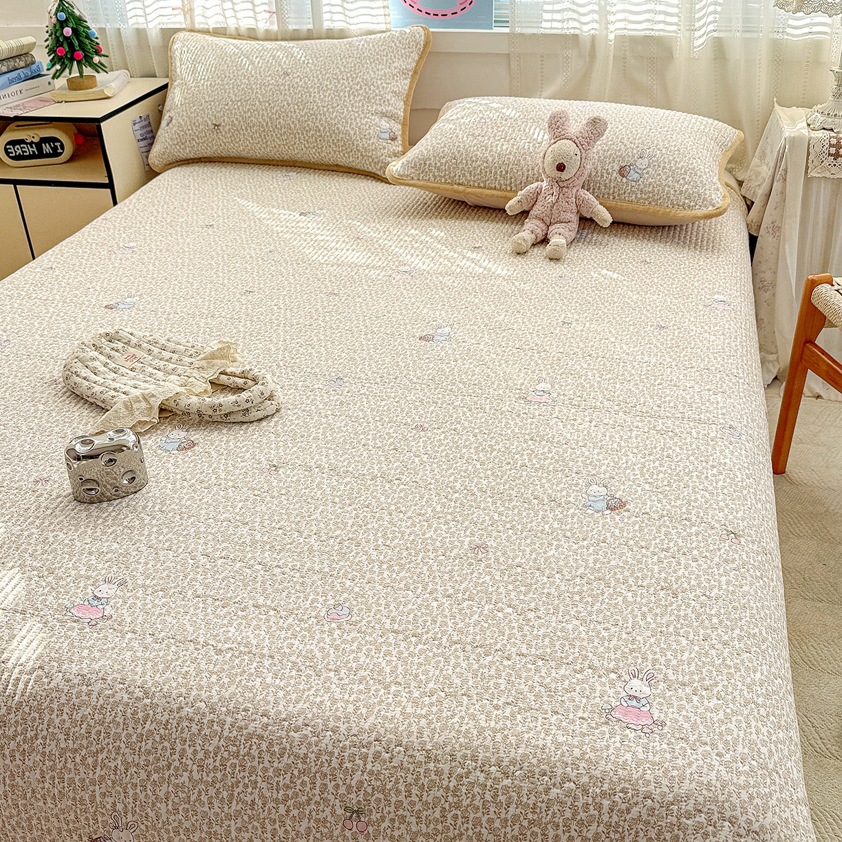 91家纺网 家纺一手货源 找家纺 （总）恒尚居 2026新款A双层纱B牛奶绒床盖双面两用夹棉床单学生床垫床褥子系列二