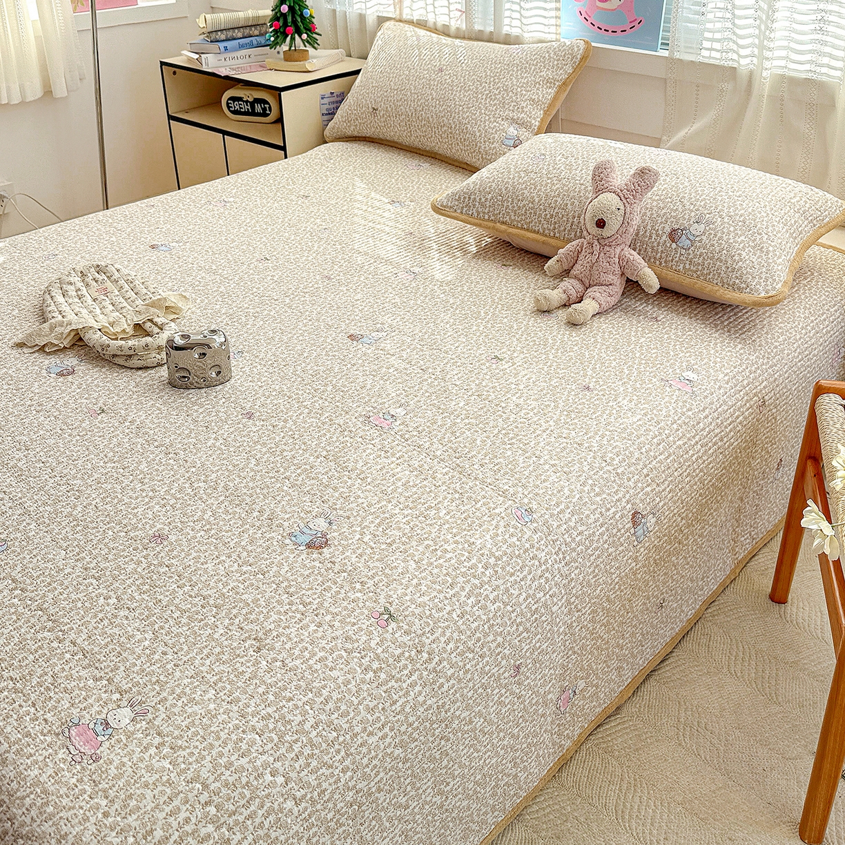 91家纺网 家纺一手货源 找家纺 （总）恒尚居 2026新款A双层纱B牛奶绒床盖双面两用夹棉床单学生床垫床褥子系列二