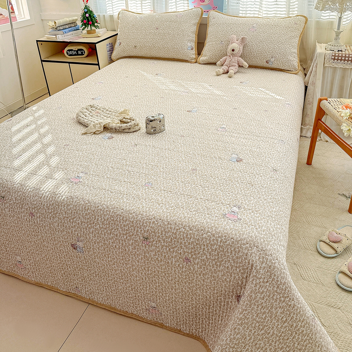 91家纺网 家纺一手货源 找家纺 （总）恒尚居 2026新款A双层纱B牛奶绒床盖双面两用夹棉床单学生床垫床褥子系列二