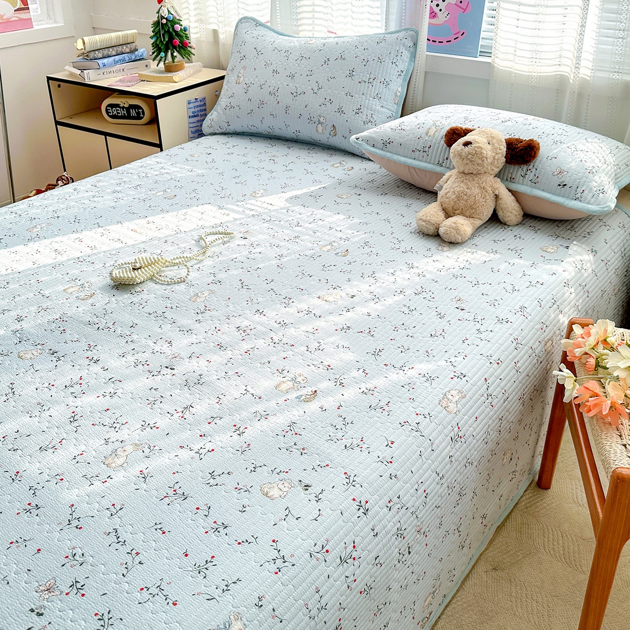 91家纺网 家纺一手货源 找家纺 （总）恒尚居 2026新款A双层纱B牛奶绒床盖双面两用夹棉床单学生床垫床褥子