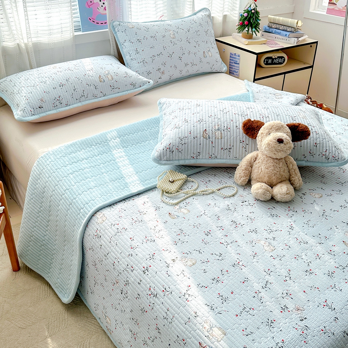 91家纺网 家纺一手货源 找家纺 （总）恒尚居 2026新款A双层纱B牛奶绒床盖双面两用夹棉床单学生床垫床褥子