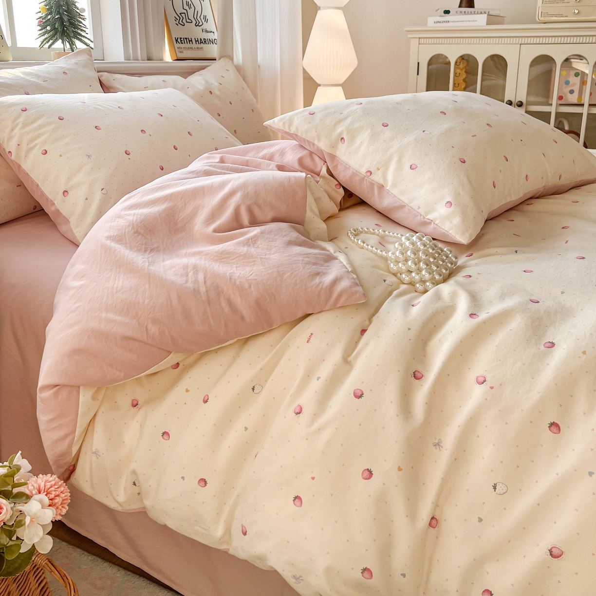 91家纺网 家纺一手货源 找家纺 （总）格真 2026新款韩国小布袋A类古法水洗仿棉云感纱四件套