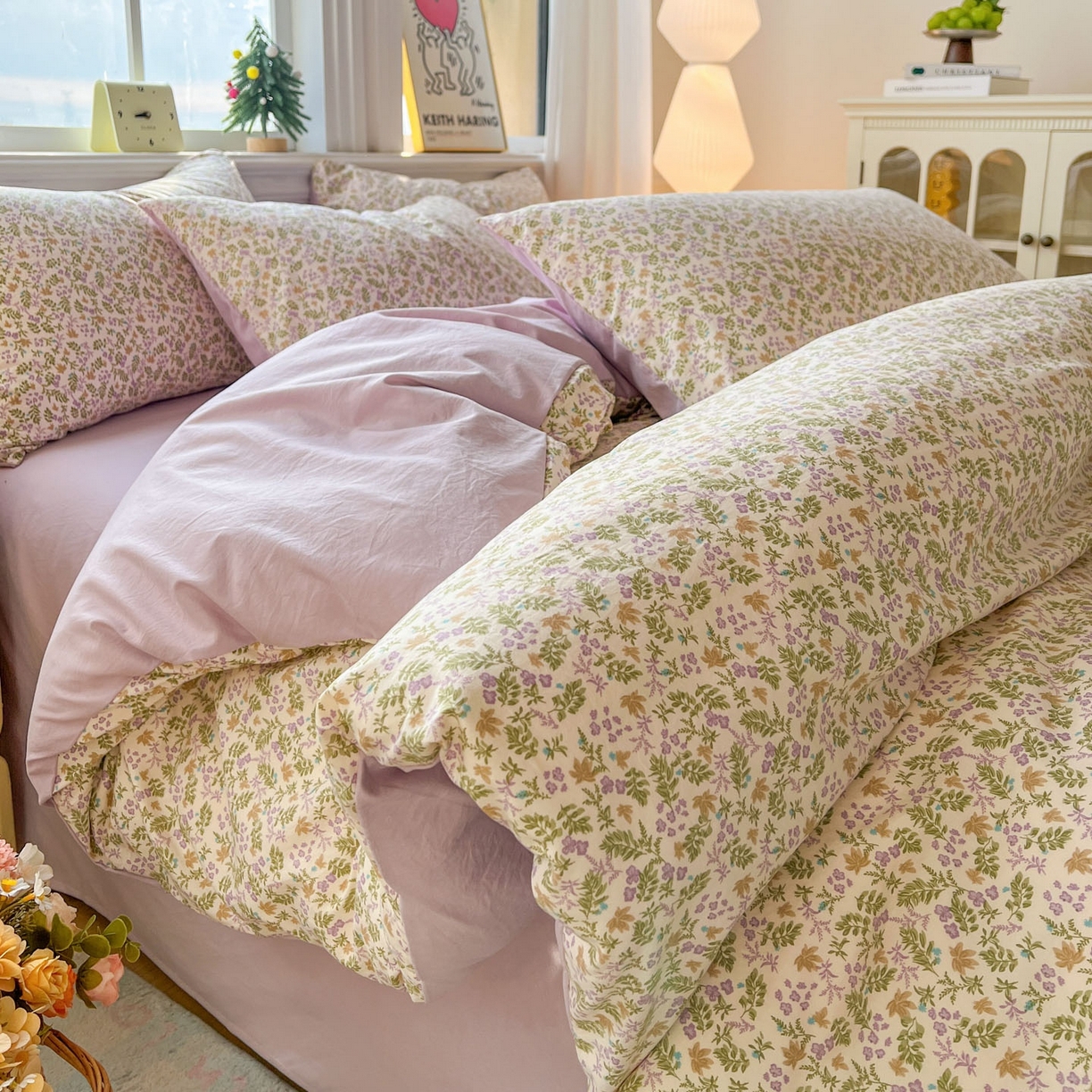 91家纺网 家纺一手货源 找家纺 （总）格真 2026新款韩国小布袋A类古法水洗仿棉云感纱四件套