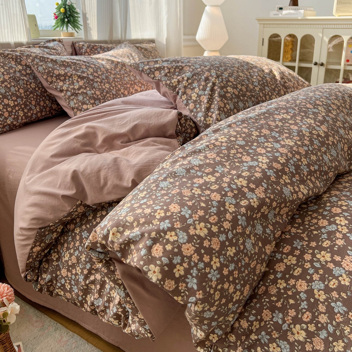 91家纺网 家纺一手货源 找家纺 （总）格真 2026新款韩国小布袋A类古法水洗仿棉云感纱四件套