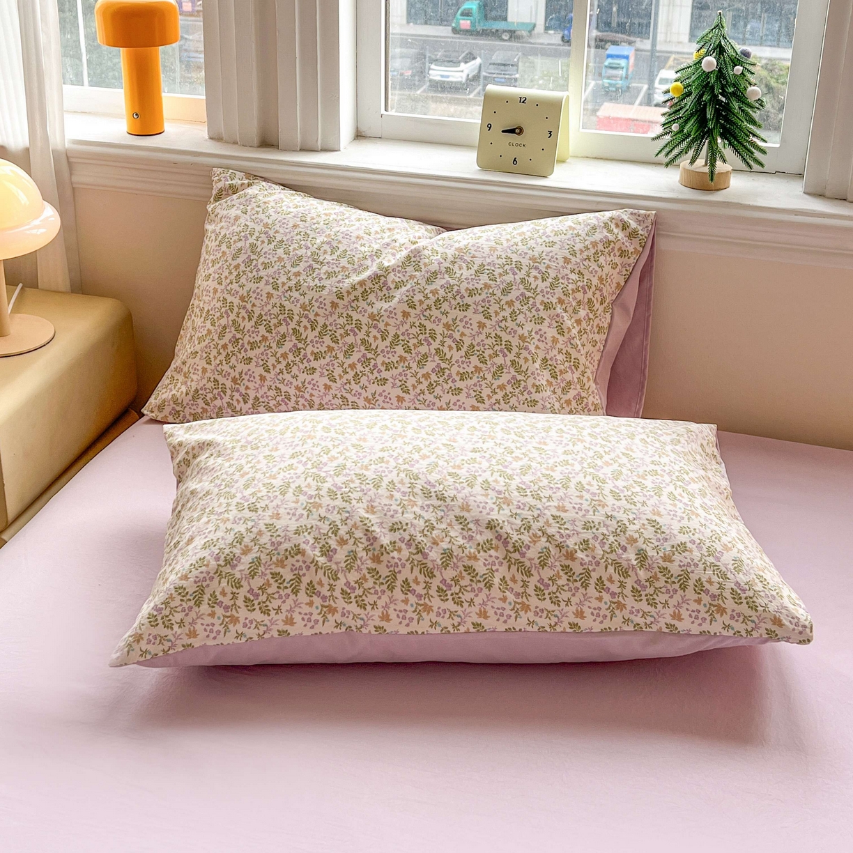 91家纺网 家纺一手货源 找家纺 格真 2026新款韩国小布袋A类古法水洗仿棉云感纱四件套 赫拉