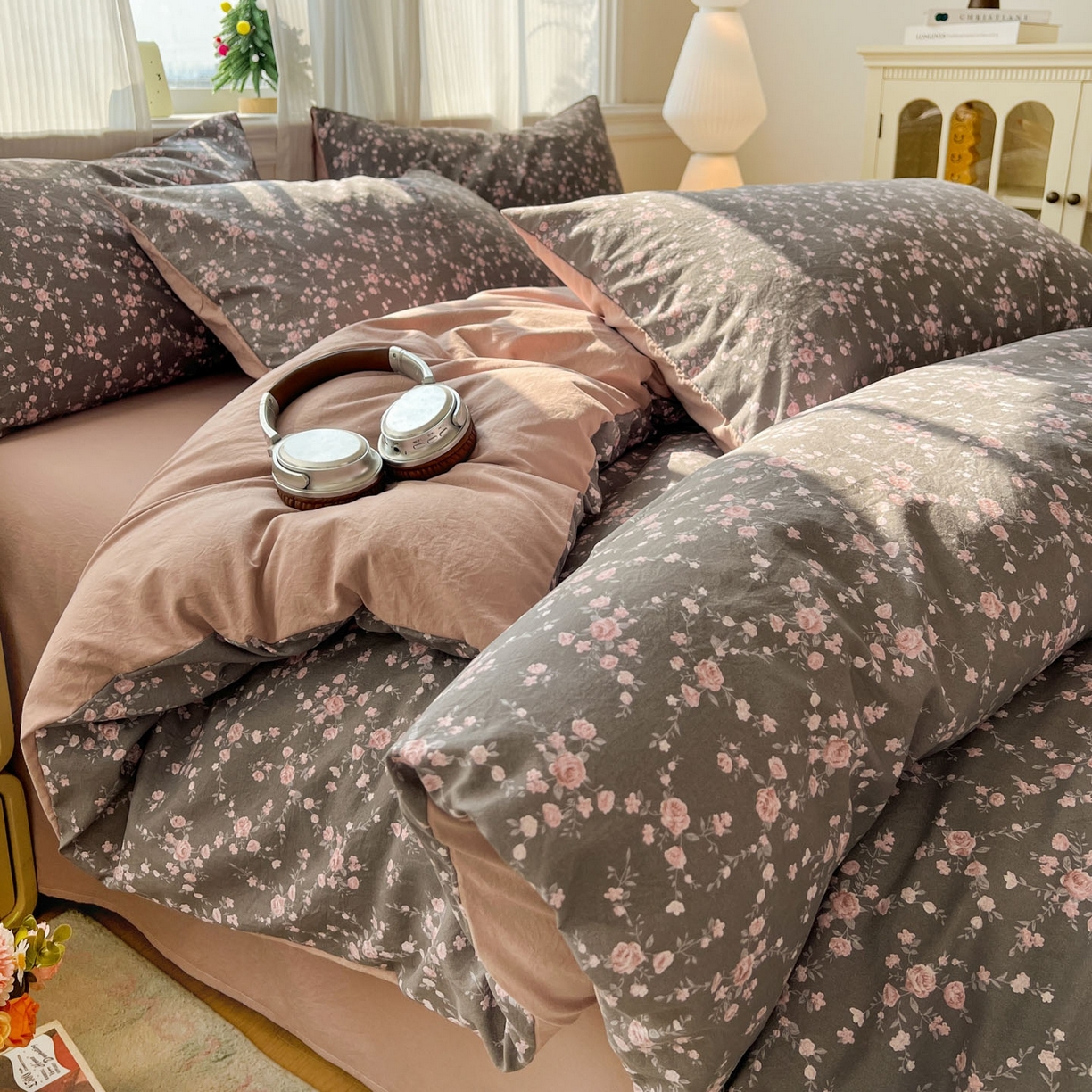 格真 2026新款韩国小布袋A类古法水洗仿棉云感纱四件套 罗逸淮