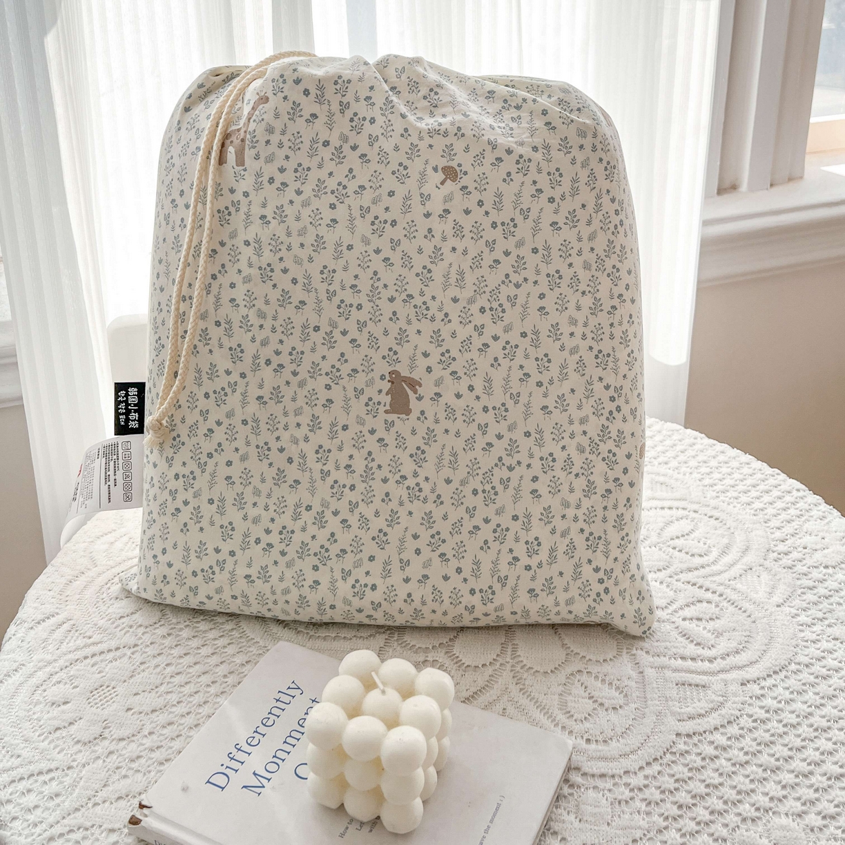 91家纺网 家纺一手货源 找家纺 格真 2026新款韩国小布袋A类古法水洗仿棉云感纱四件套 萌物