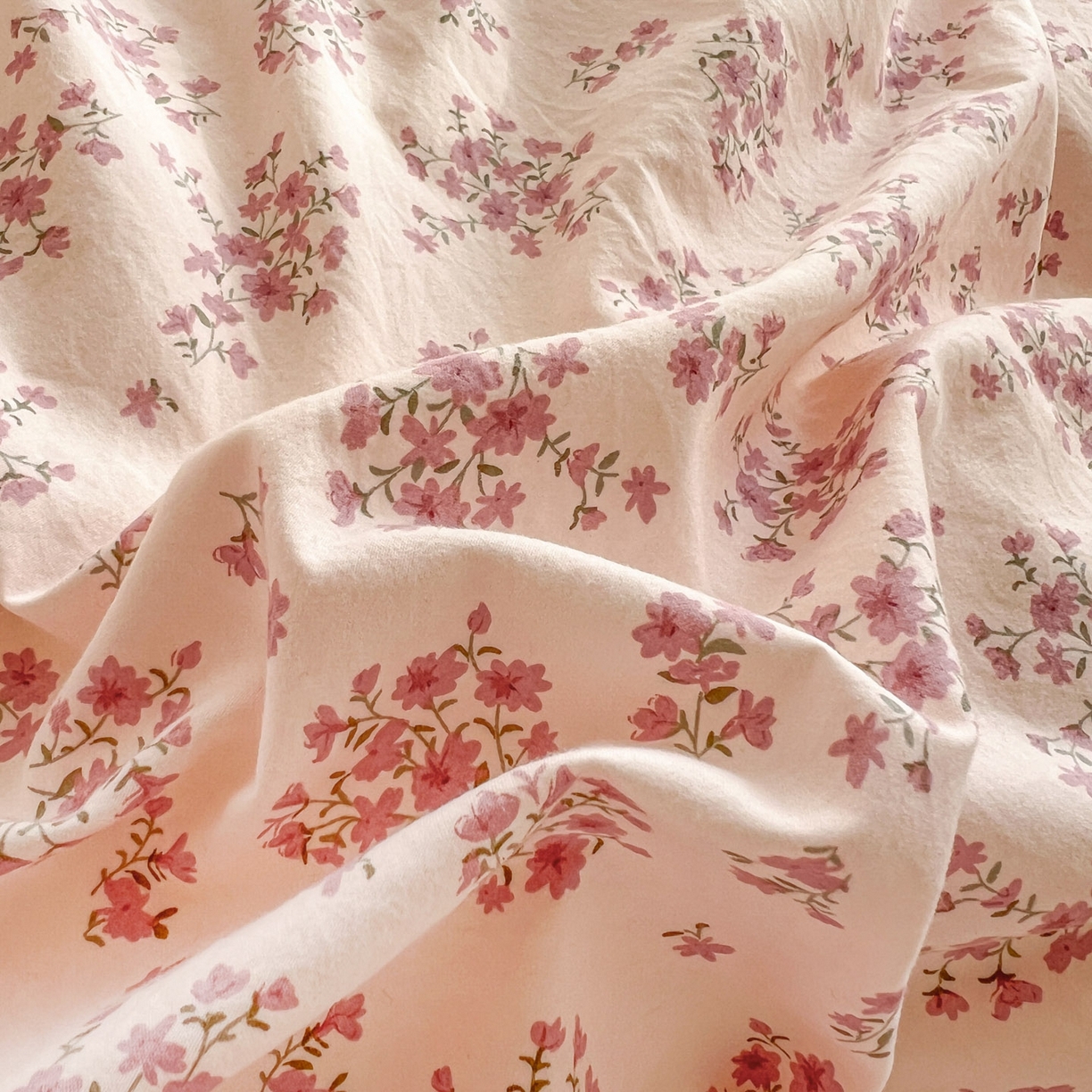 91家纺网 家纺一手货源 找家纺 格真 2026新款韩国小布袋A类古法水洗仿棉云感纱四件套 七分甜