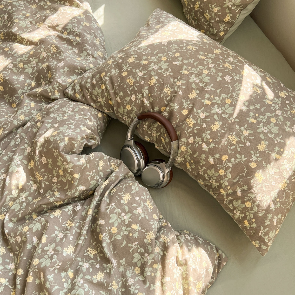 91家纺网 家纺一手货源 找家纺 格真 2026新款韩国小布袋A类古法水洗仿棉云感纱四件套 知否