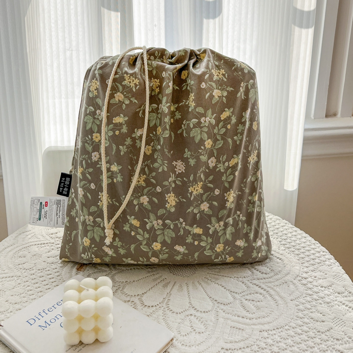 91家纺网 家纺一手货源 找家纺 格真 2026新款韩国小布袋A类古法水洗仿棉云感纱四件套 知否