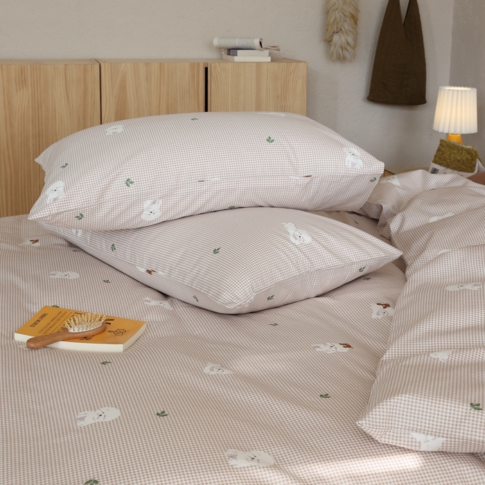 91家纺网 家纺一手货源 找家纺 棉眠 2026新款卡通40S全棉纯棉四件套-哈吉米 格子狗