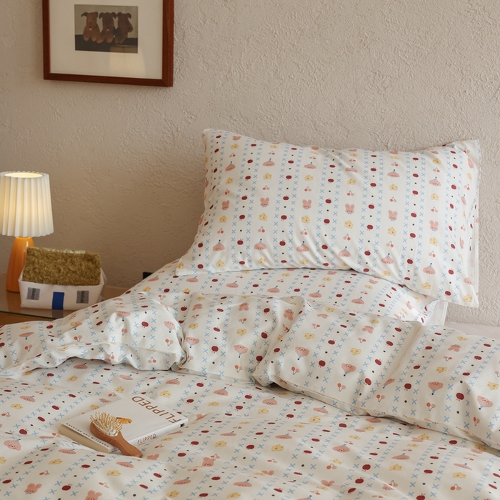 91家纺网 家纺一手货源 找家纺 棉眠 2026新款卡通40S全棉纯棉四件套-哈吉米 芝士奶油