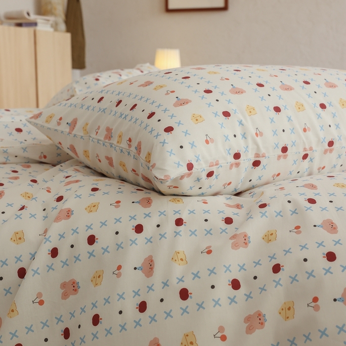 91家纺网 家纺一手货源 找家纺 棉眠 2026新款卡通40S全棉纯棉四件套-哈吉米 芝士奶油