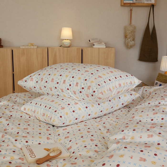 91家纺网 家纺一手货源 找家纺 棉眠 2026新款卡通40S全棉纯棉四件套-哈吉米 芝士奶油