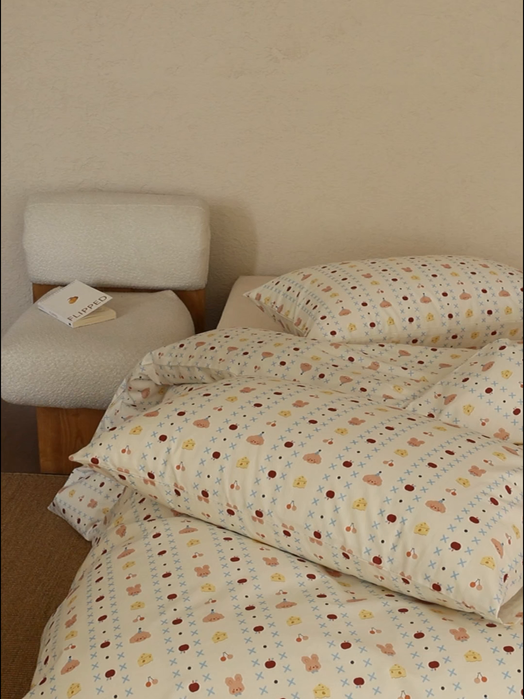 91家纺网 家纺一手货源 找家纺 棉眠 2026新款卡通40S全棉纯棉四件套-哈吉米 芝士奶油