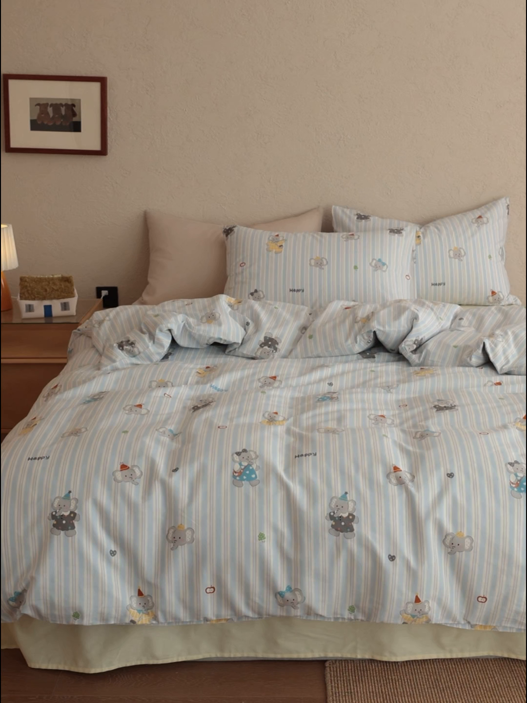 91家纺网 家纺一手货源 找家纺 （总）棉眠 2026新款卡通40S全棉纯棉四件套-哈吉米