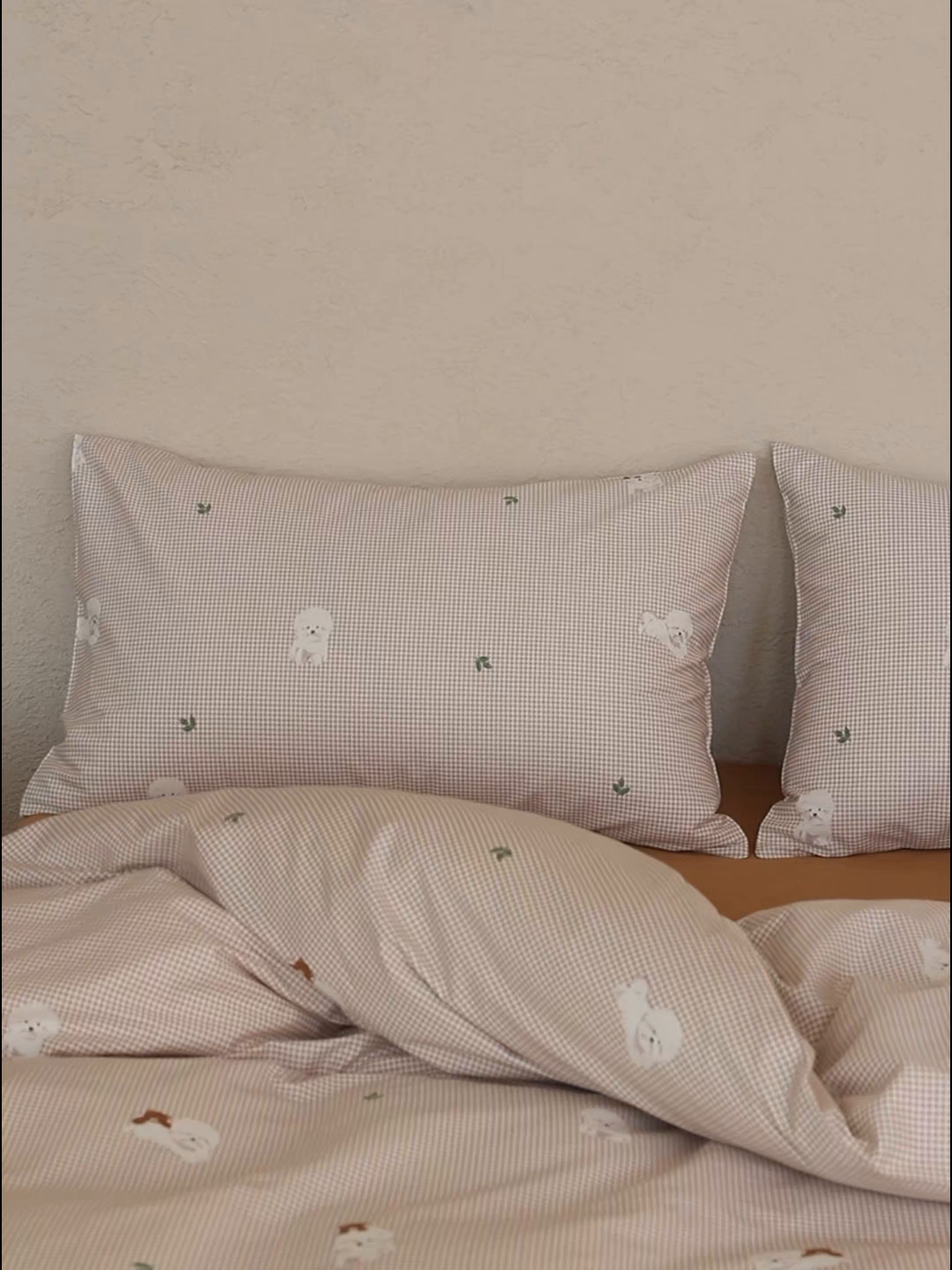 91家纺网 家纺一手货源 找家纺 棉眠 2026新款卡通40S全棉纯棉四件套-哈吉米 格子狗