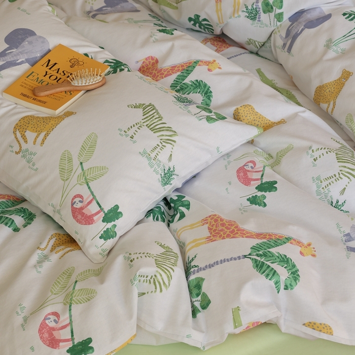 91家纺网 家纺一手货源 找家纺 棉眠 2026新款卡通40S全棉纯棉四件套-哈吉米 丛林奇遇