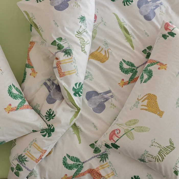 91家纺网 家纺一手货源 找家纺 棉眠 2026新款卡通40S全棉纯棉四件套-哈吉米 丛林奇遇