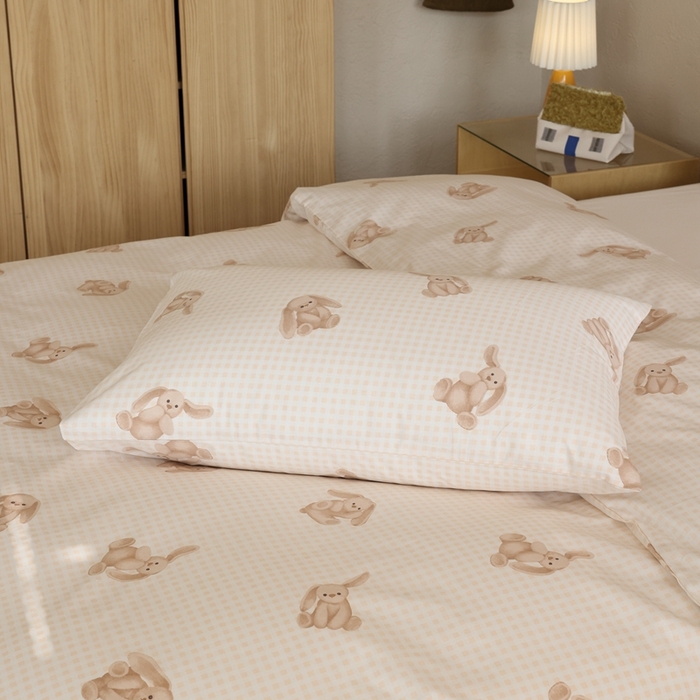 91家纺网 家纺一手货源 找家纺 棉眠 2026新款卡通40S全棉纯棉四件套-哈吉米 邦尼兔