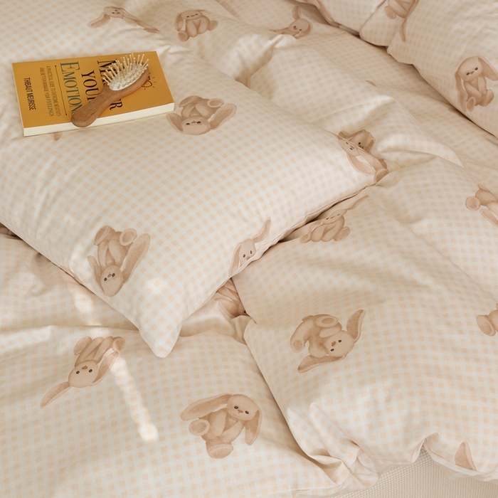91家纺网 家纺一手货源 找家纺 棉眠 2026新款卡通40S全棉纯棉四件套-哈吉米 邦尼兔