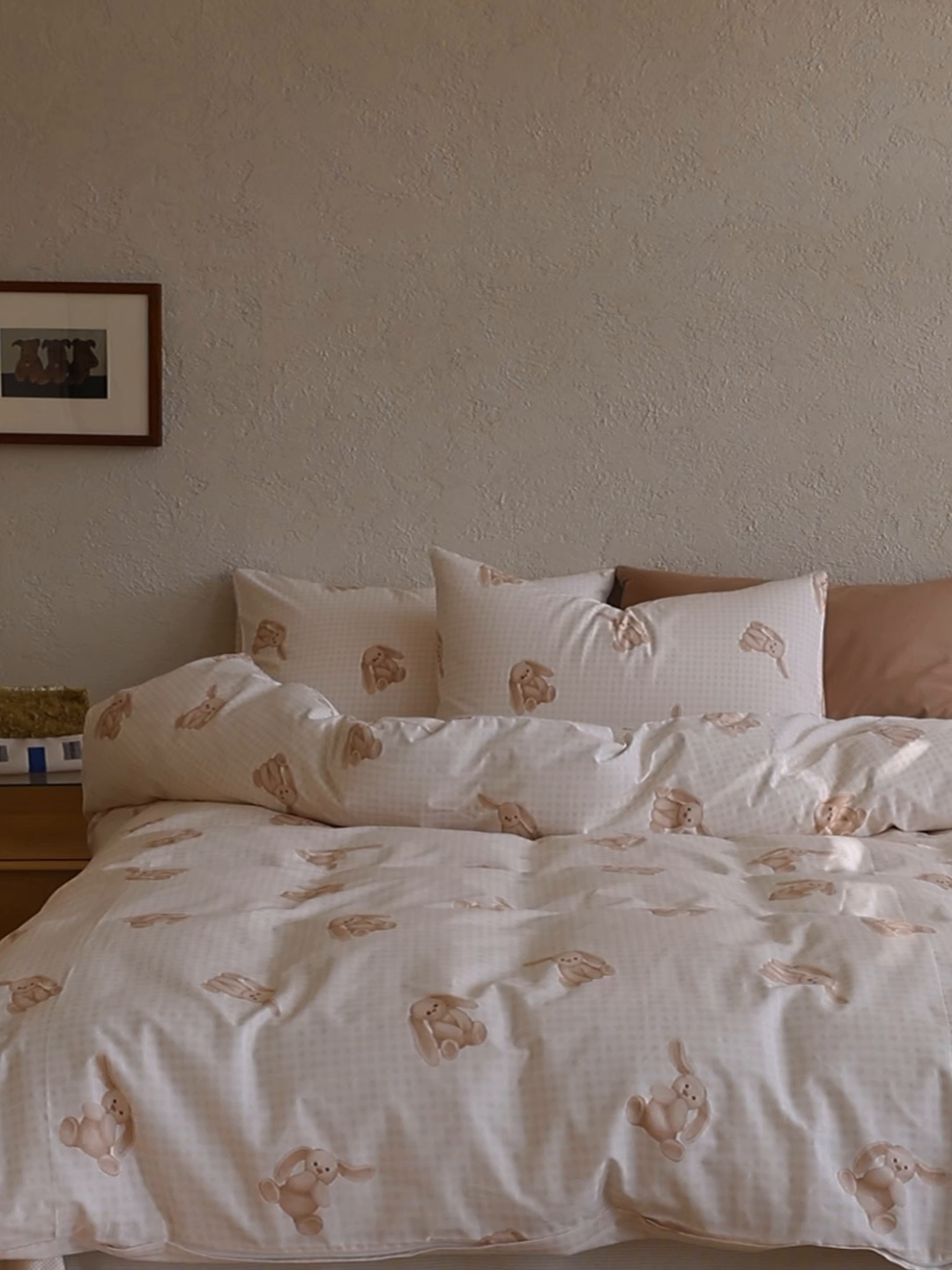 91家纺网 家纺一手货源 找家纺 棉眠 2026新款卡通40S全棉纯棉四件套-哈吉米 邦尼兔